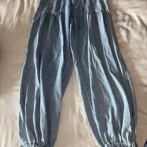 Free People Light Blue Denim Boho Jeans